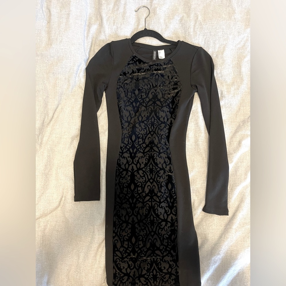 H&M Mini Long Sleeve Black Dress